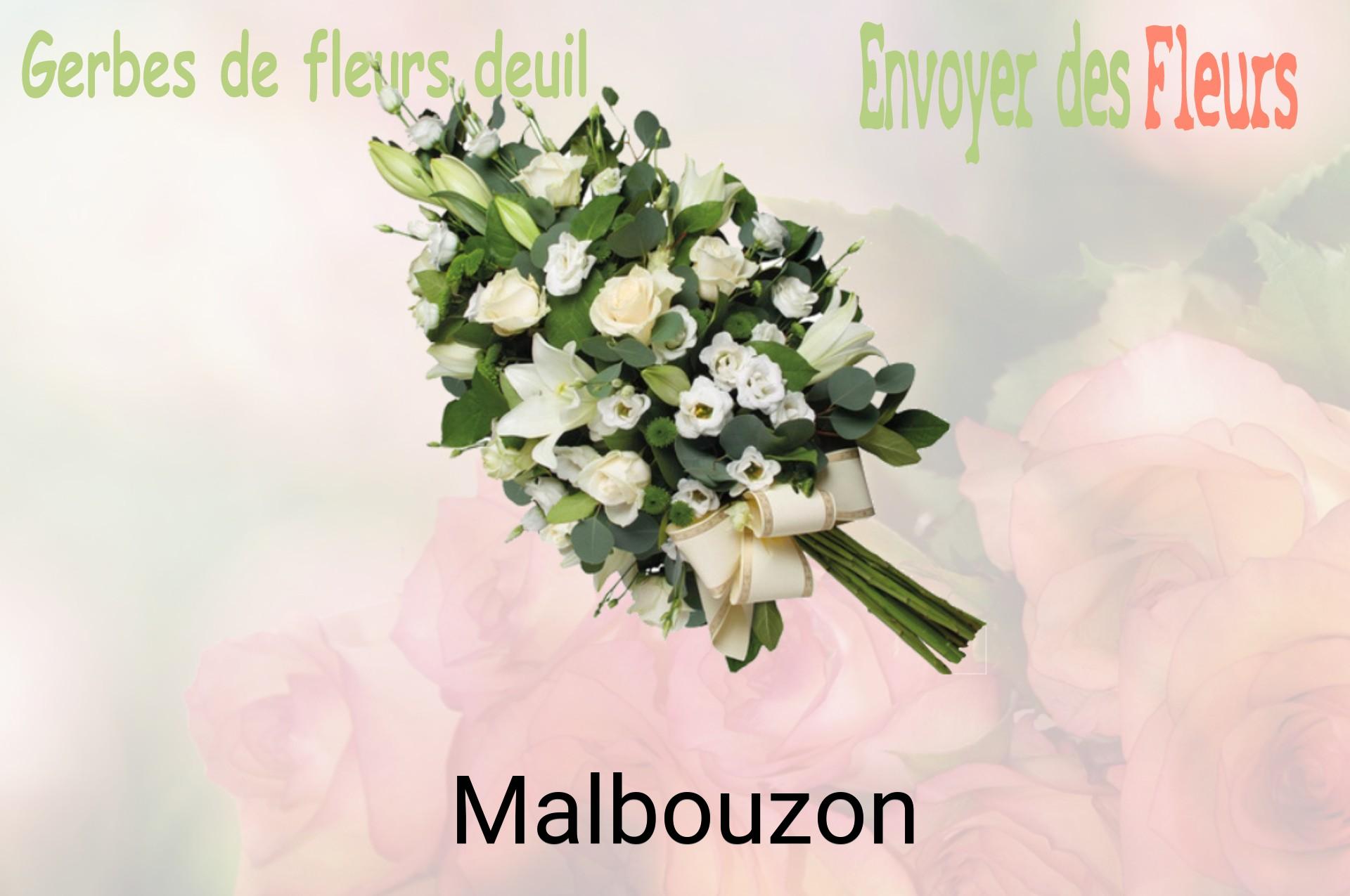 Gerbe de fleurs de deuil livrée à Malbouzon